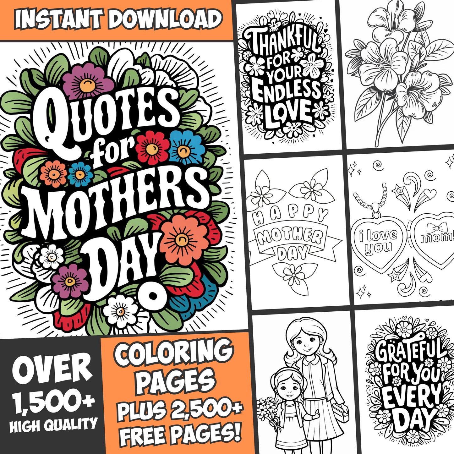 1500+ Mother's Day Coloring Pages Plus 2500+ FREE Pages